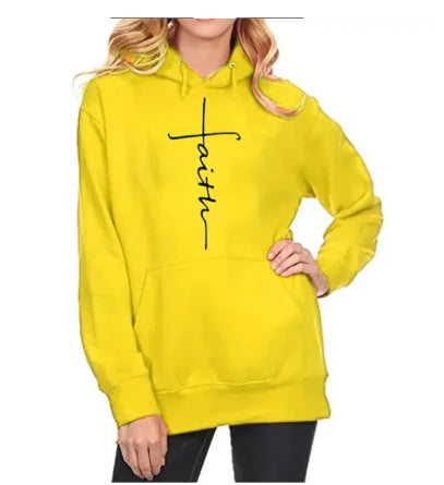 Sudadera con capucha estampada con la fe