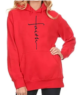 Sudadera con capucha estampada con la fe