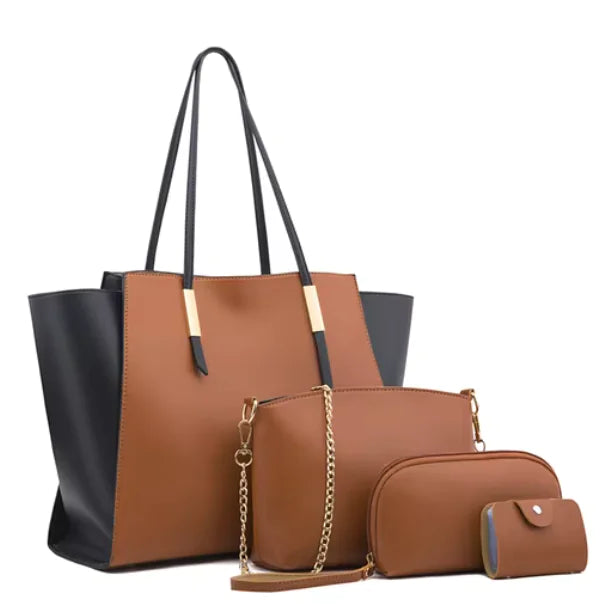 Conjunto de 4 bolsos de piel sintética vegana para mujer de Luxe4